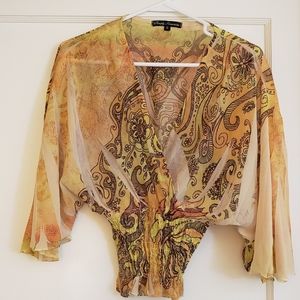 Sweet V-neck Printed Blouse